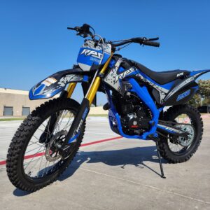 RPS250 Dirt Bike Manual Transmission, Electric Start, 37-inch seat height, Front a rear disc brakes