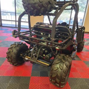 RPS Viking 125CC Mid-Size Kids Go Kart, Spare Tire, Over the Shoulder Harness, Mirrors and lights.
